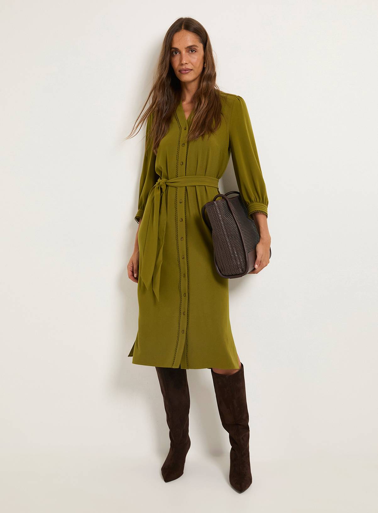 WALLIS Button Through Belted Shirt Dress 10 - Image 4