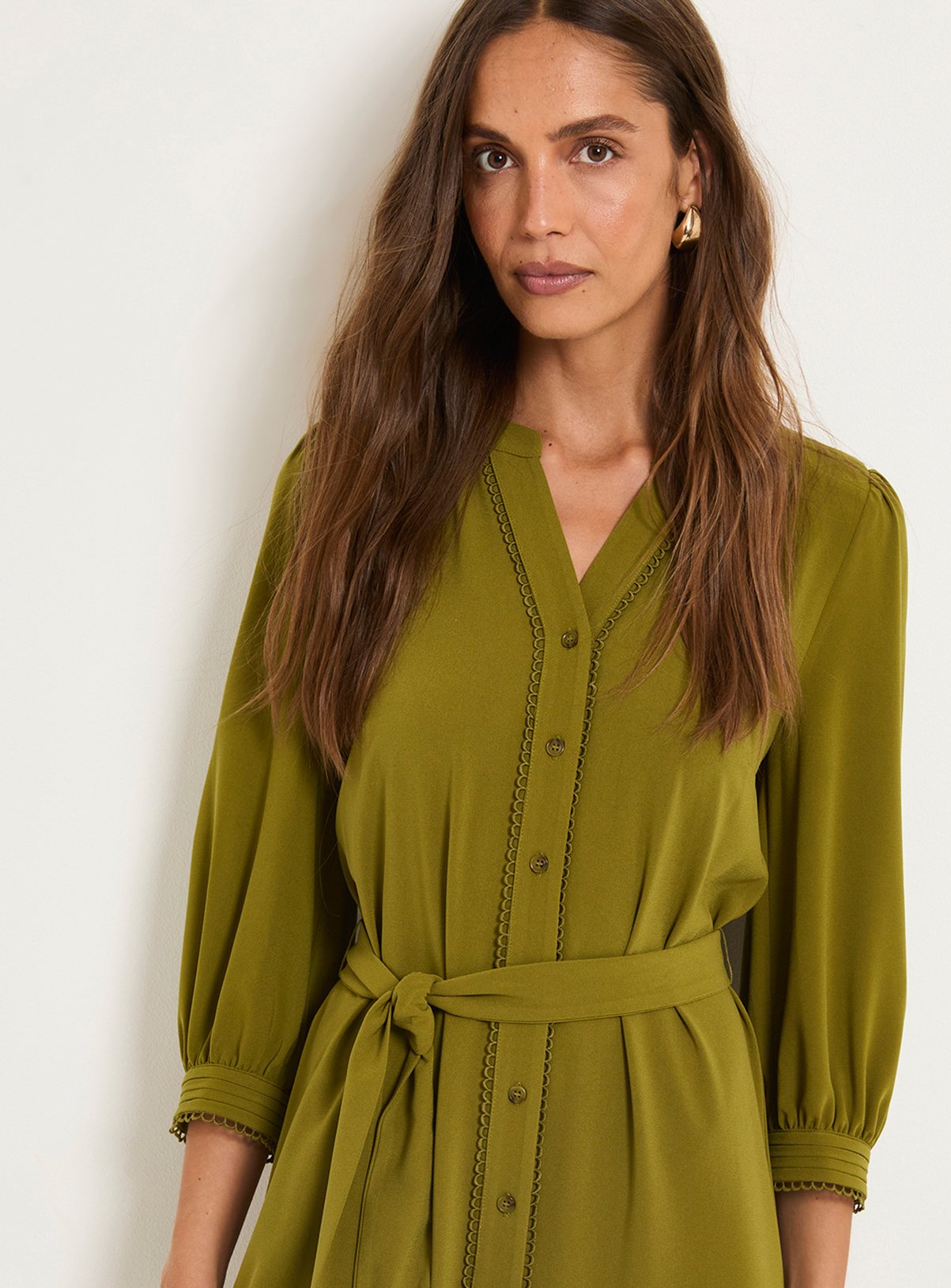 WALLIS Button Through Belted Shirt Dress 22 - Image 2 thumbnail