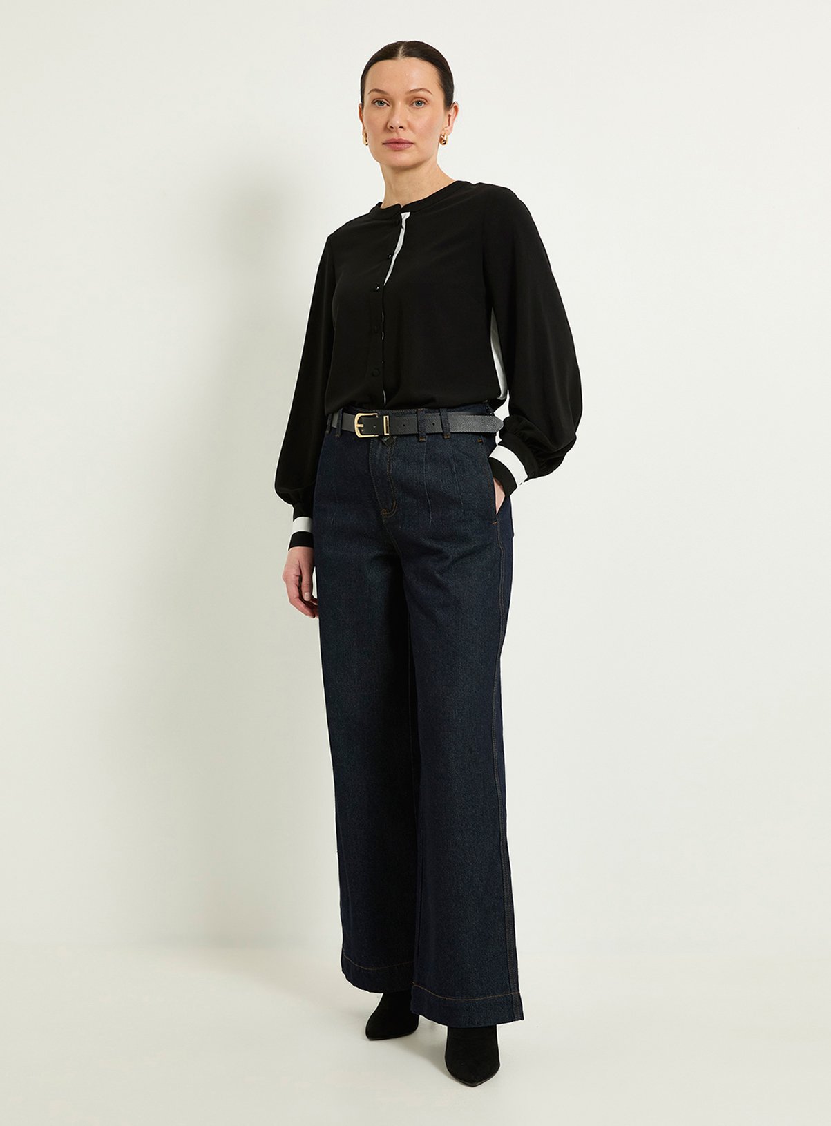 WALLIS Contrast Stripe Buttoned Blouse 10 - Image 2 thumbnail