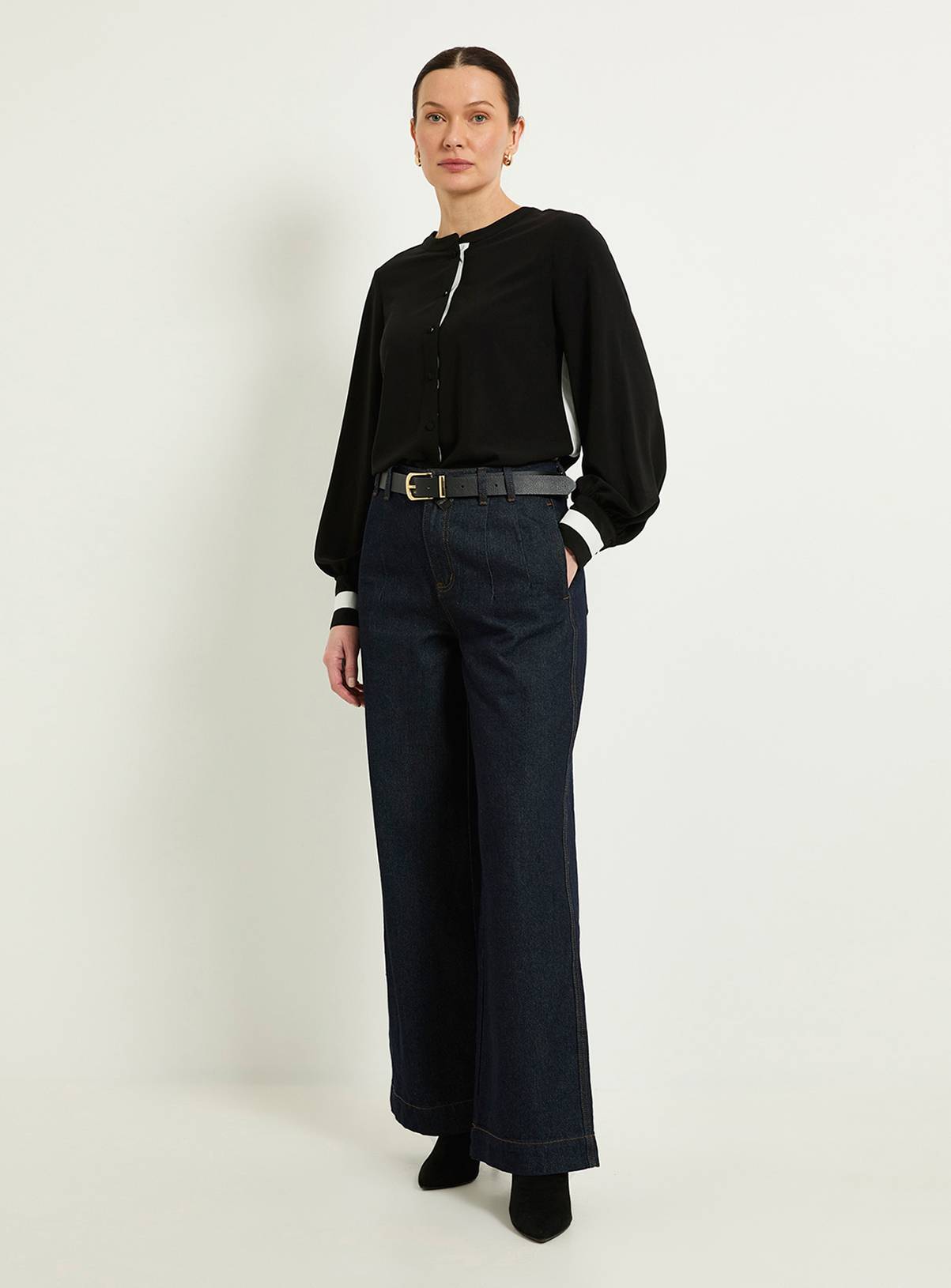 WALLIS Contrast Stripe Buttoned Blouse 10 - Image 2