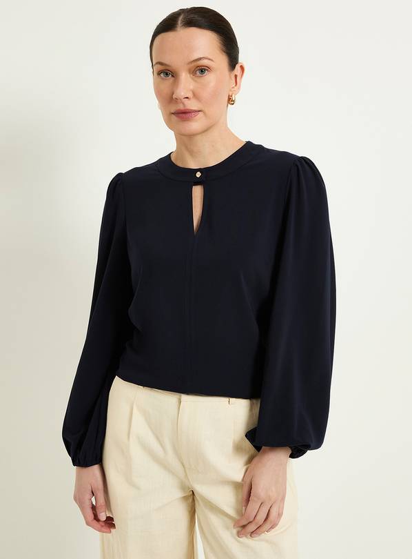WALLIS Button Detail Keyhole Blouse 14