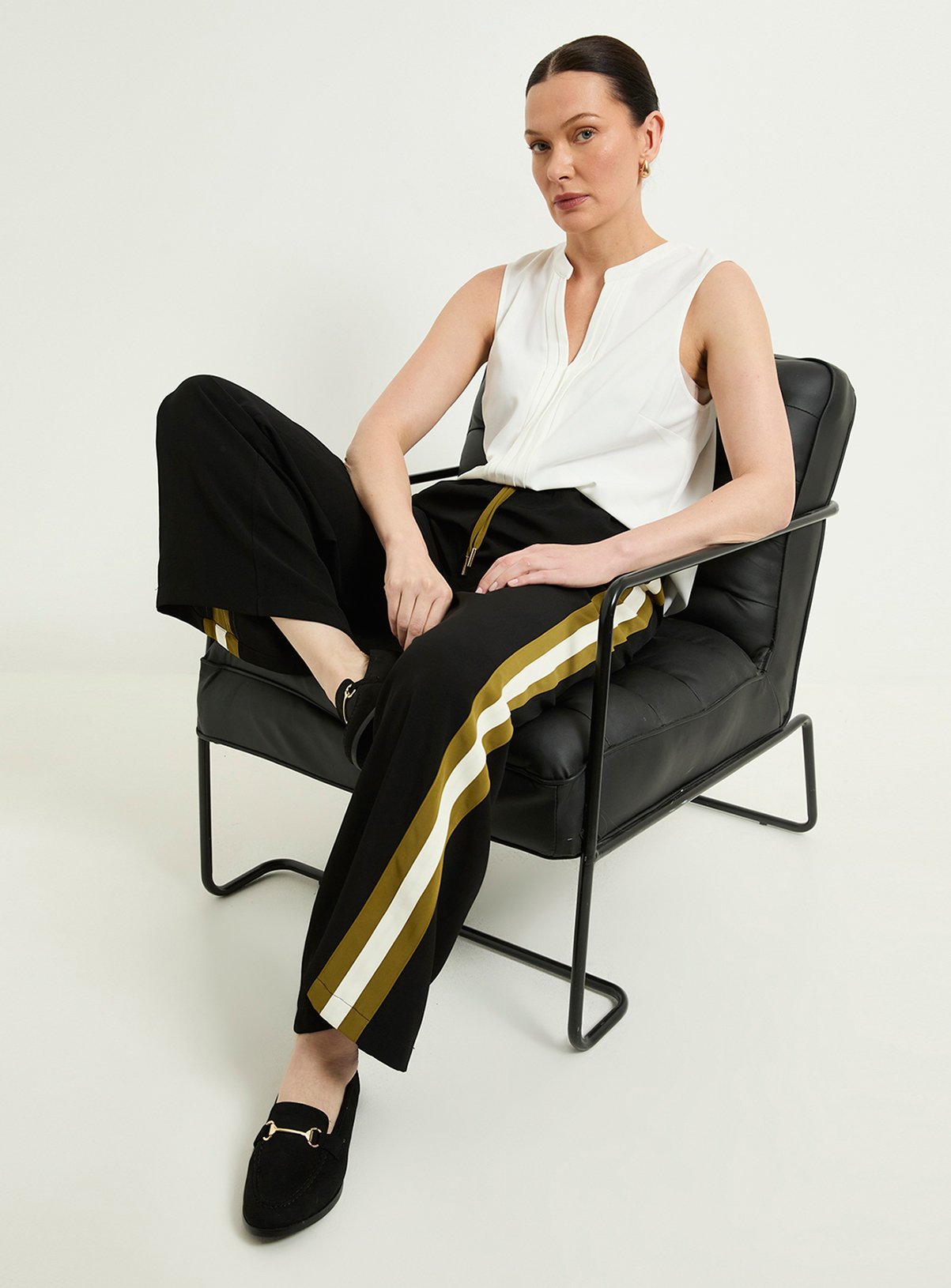 WALLIS Side Stripe Drawstring Trousers 20 - Image 2 thumbnail