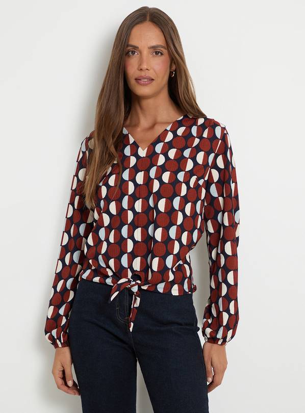 WALLIS Jersey Polka Dot Tie Blouse 22