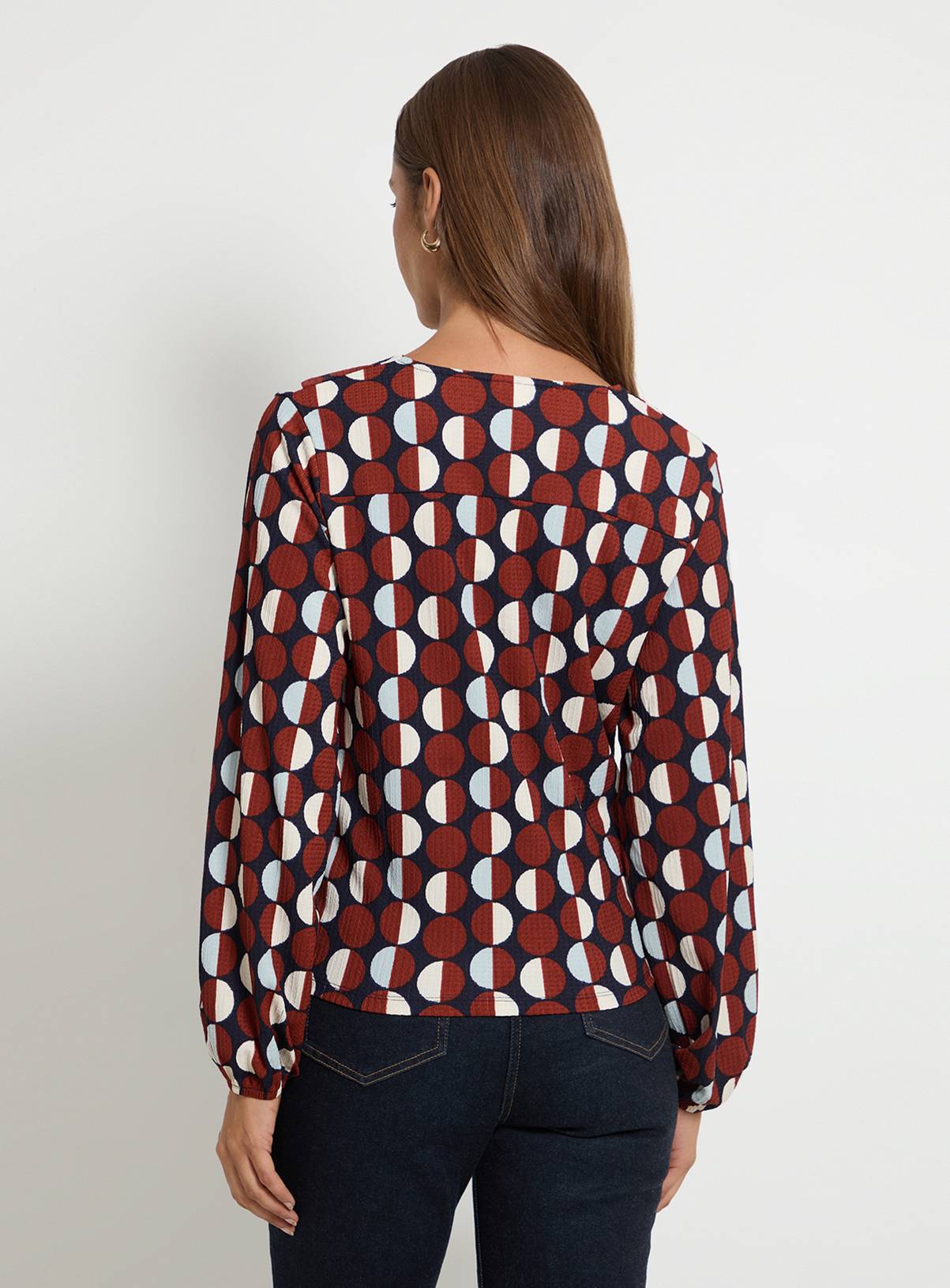 WALLIS Jersey Polka Dot Tie Blouse 14 - Image 3