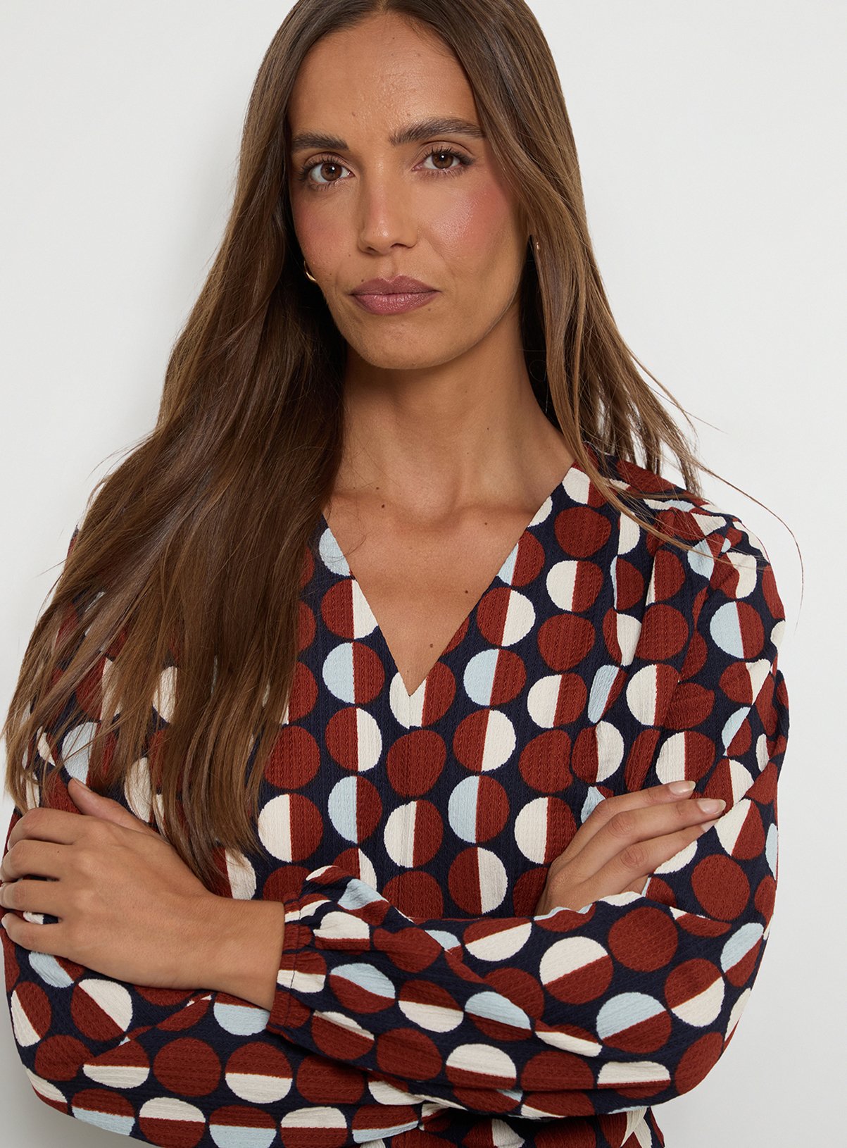 WALLIS Jersey Polka Dot Tie Blouse 14 - Image 4 thumbnail