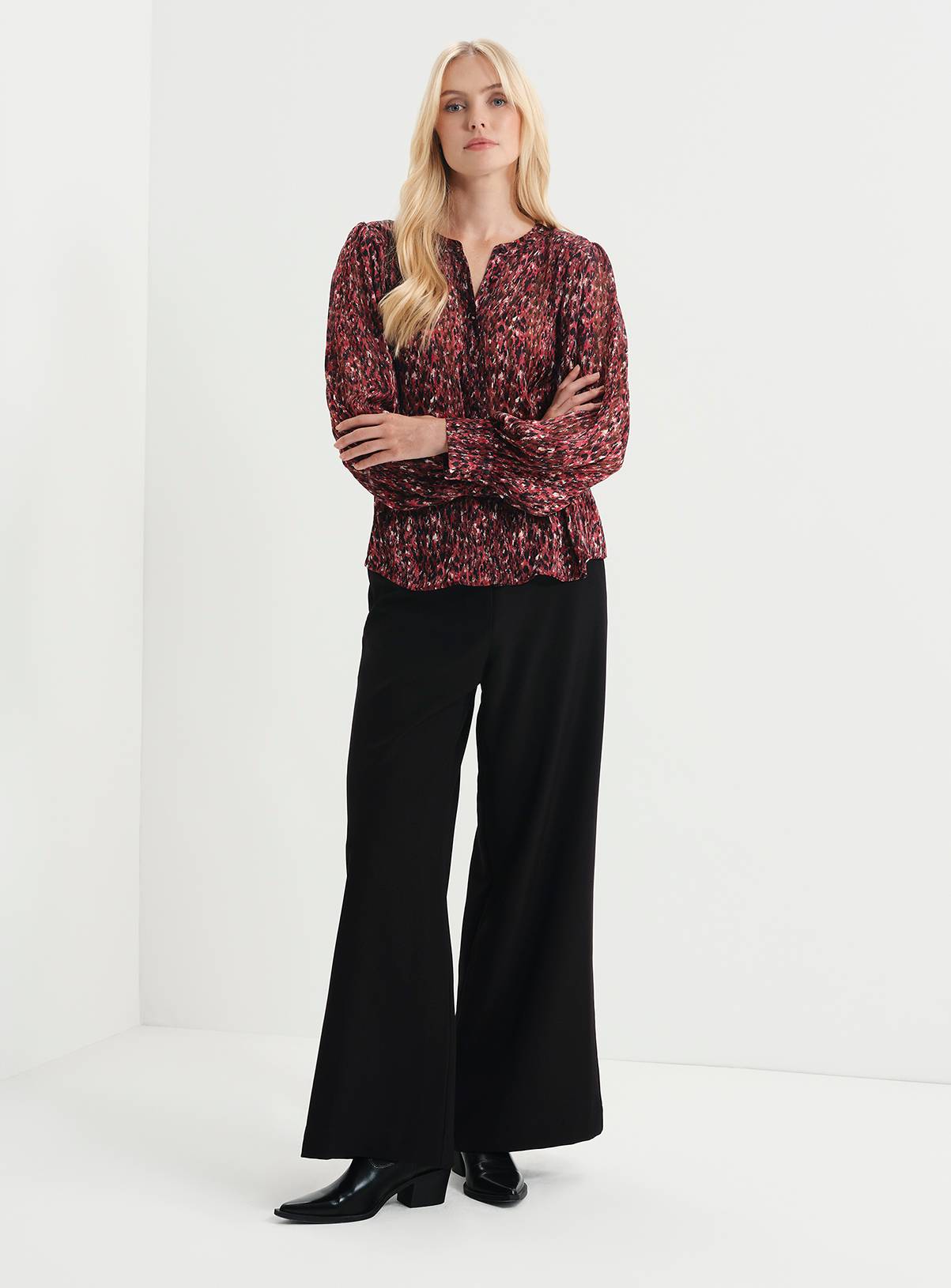 FINERY Lia Satin Chiffon Button Through Blouse 18 - Image 4