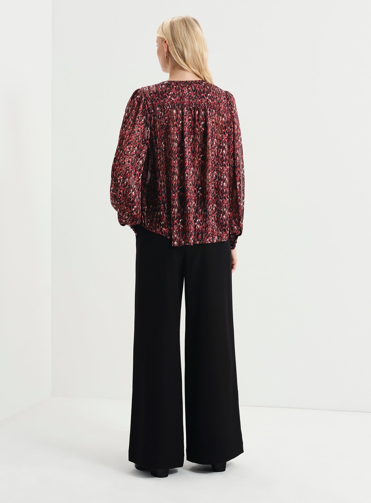 FINERY Lia Satin Chiffon Button Through Blouse 18 - Image 6 thumbnail