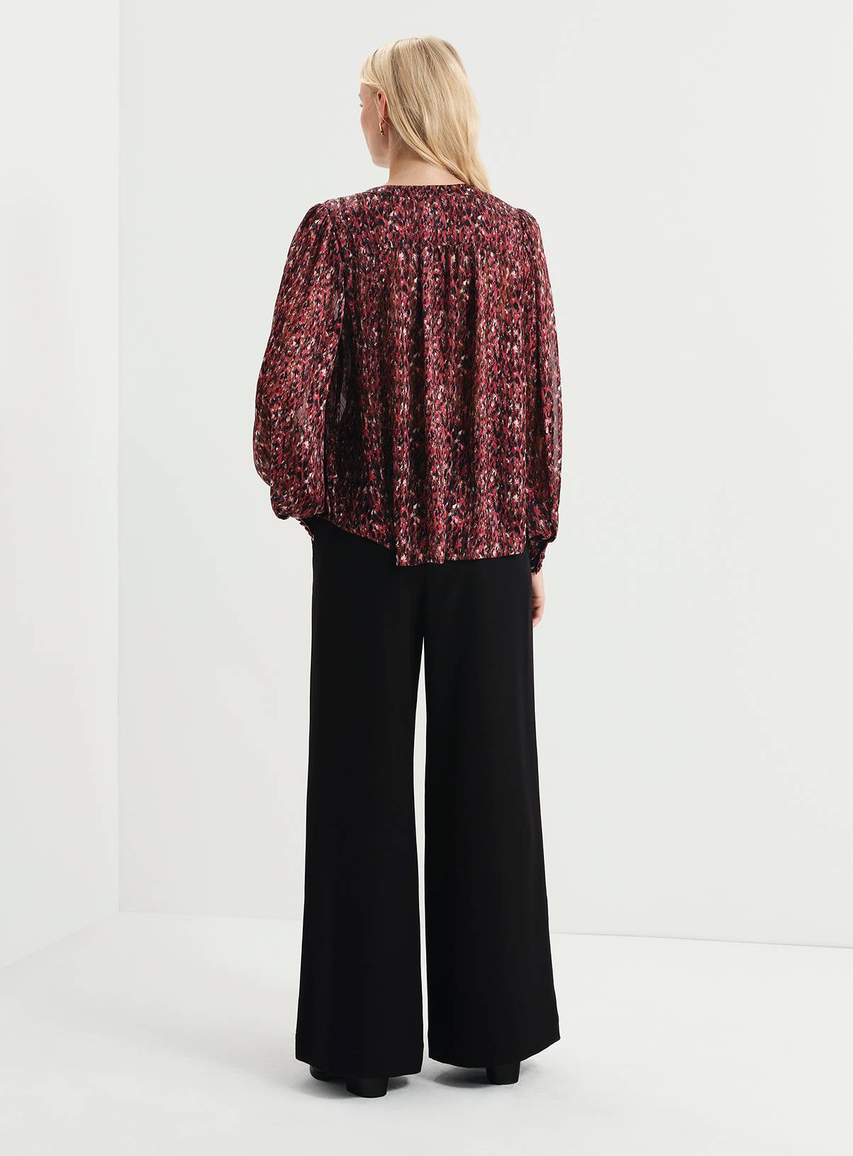FINERY Lia Satin Chiffon Button Through Blouse 18 - Image 6