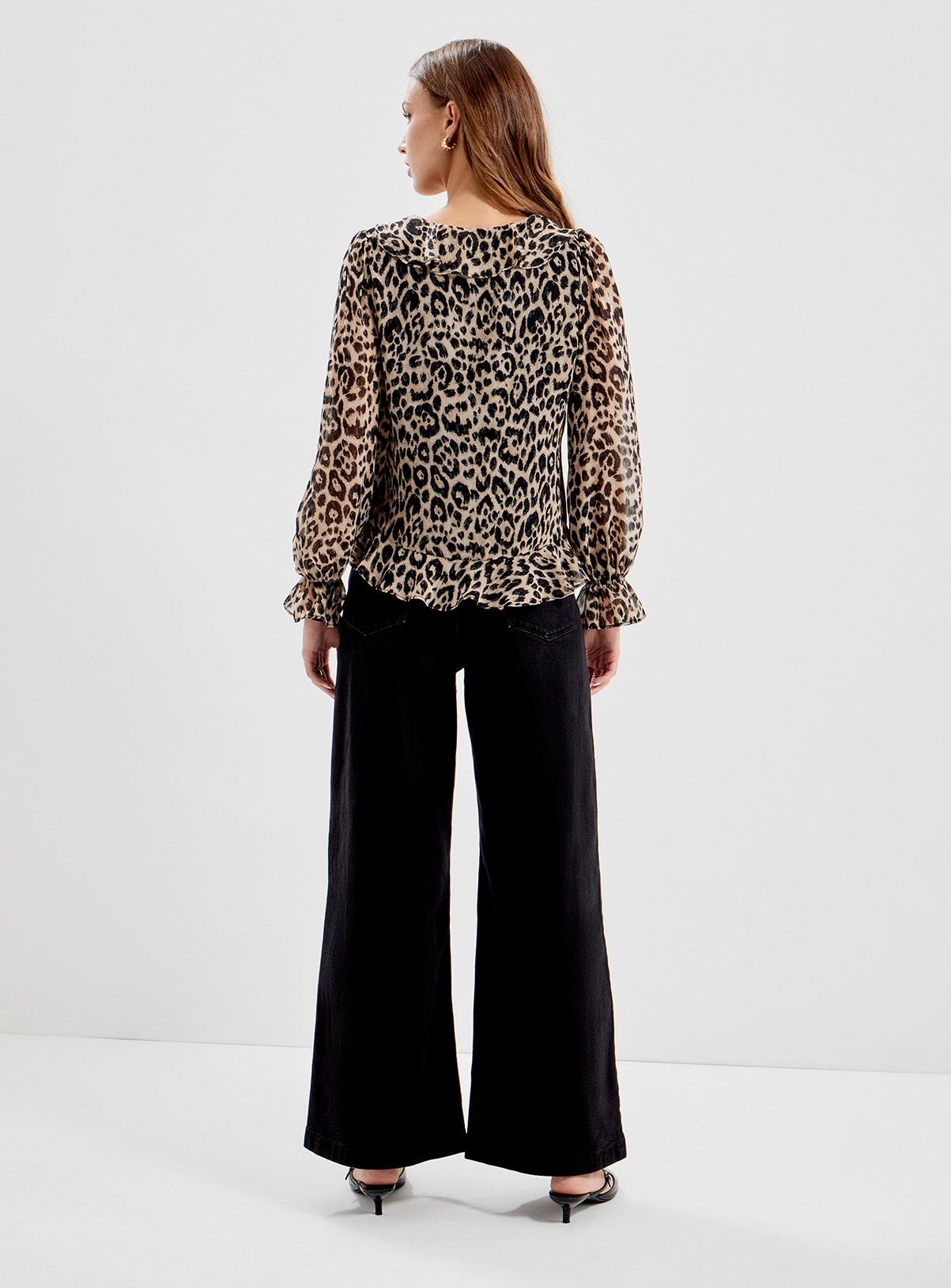 FINERY Jannelle Chiffon Ruffle Front Tie Blouse 14 - Image 6 thumbnail