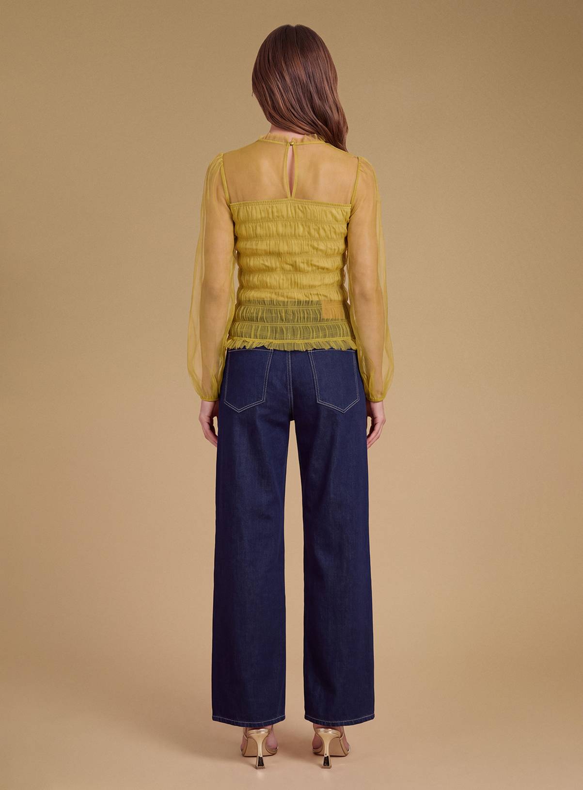 OASIS Shirred Bodice Long Sleeve Blouse 12 - Image 2