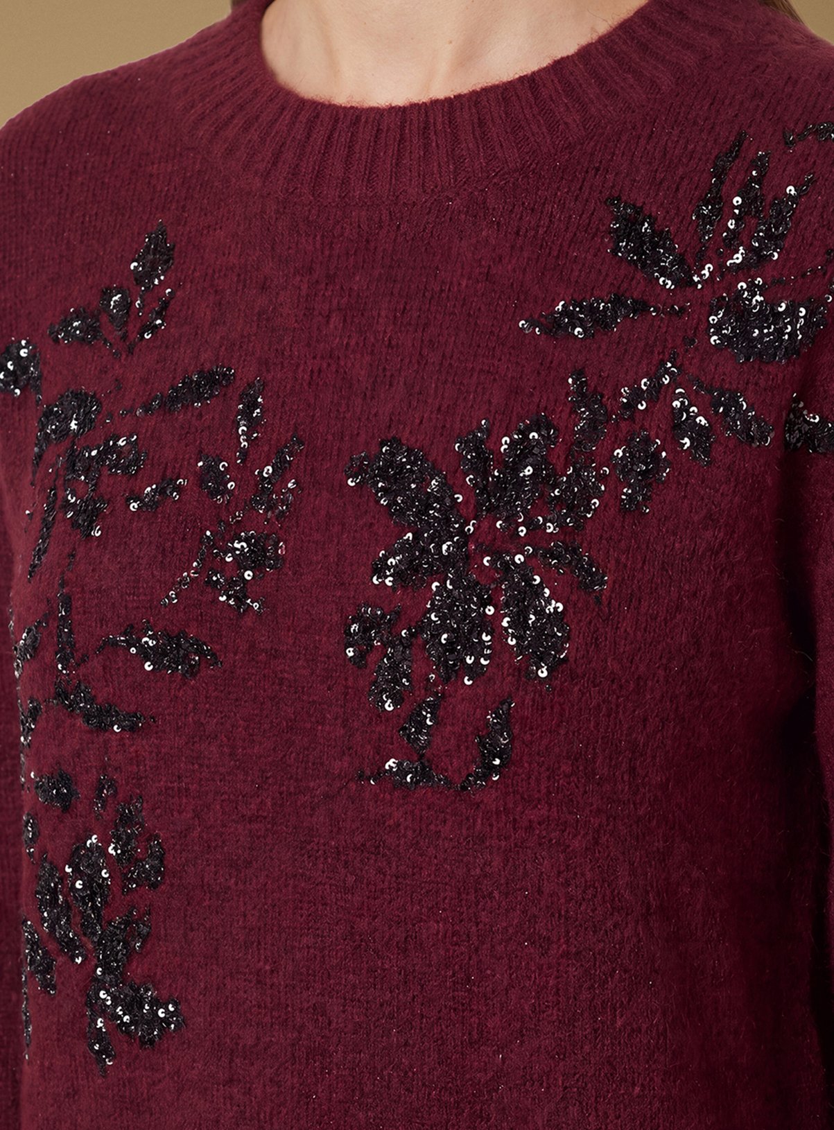 OASIS Mono Floral Placement Crew Jumper S - Image 4 thumbnail