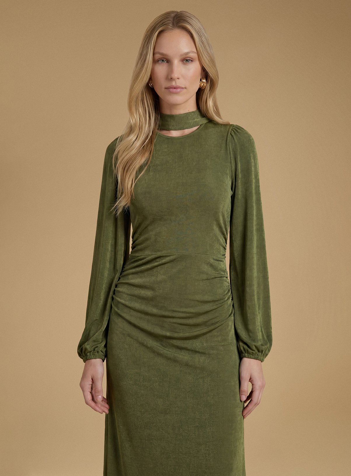 OASIS Cowl Back Premium Jersey Midaxi Dress 10 - Image 4 thumbnail