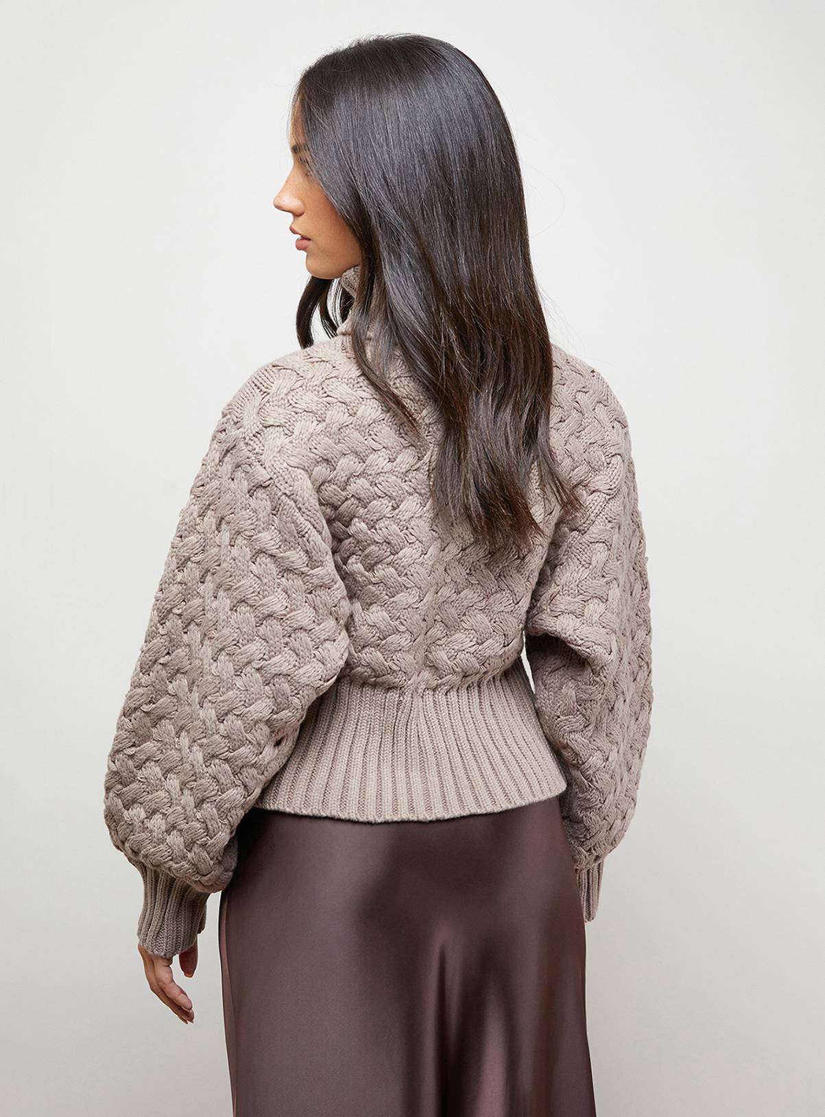 OASIS Chunky Cable Knit Roll Neck Jumper S - Image 3