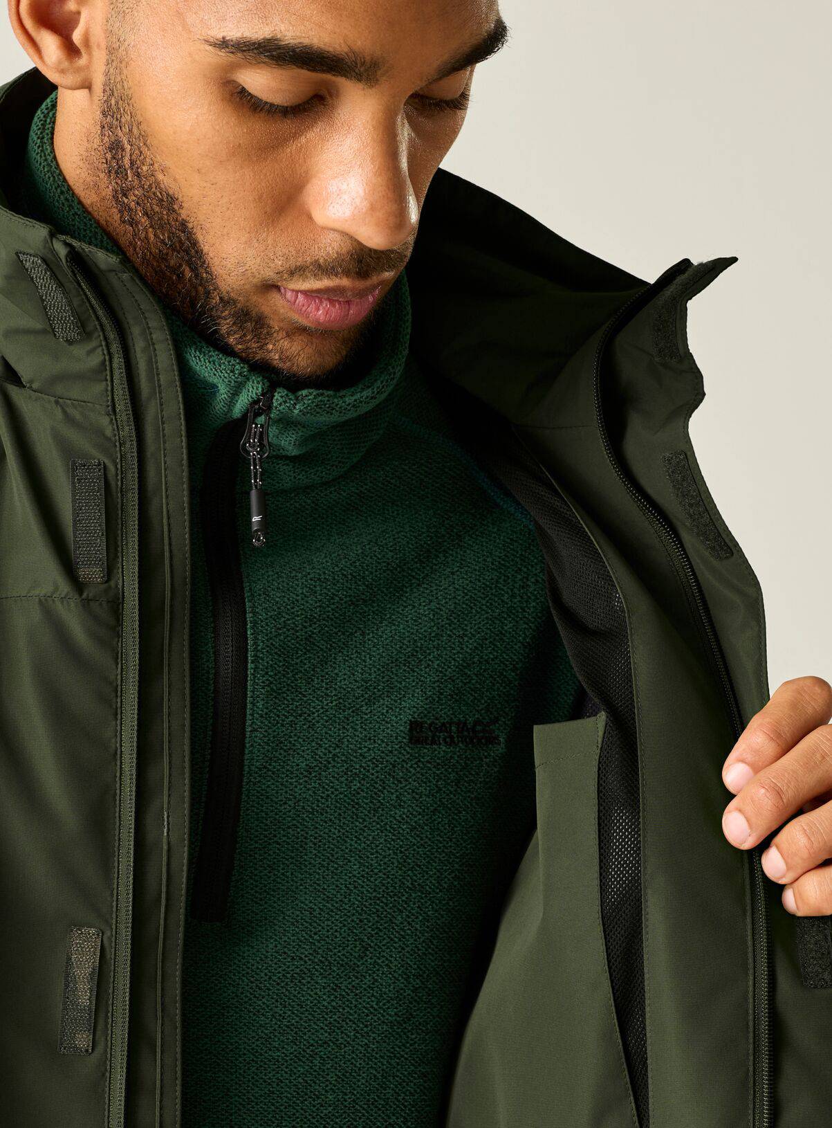 REGATTA Matt II Waterproof Jacket Khaki S - Image 6