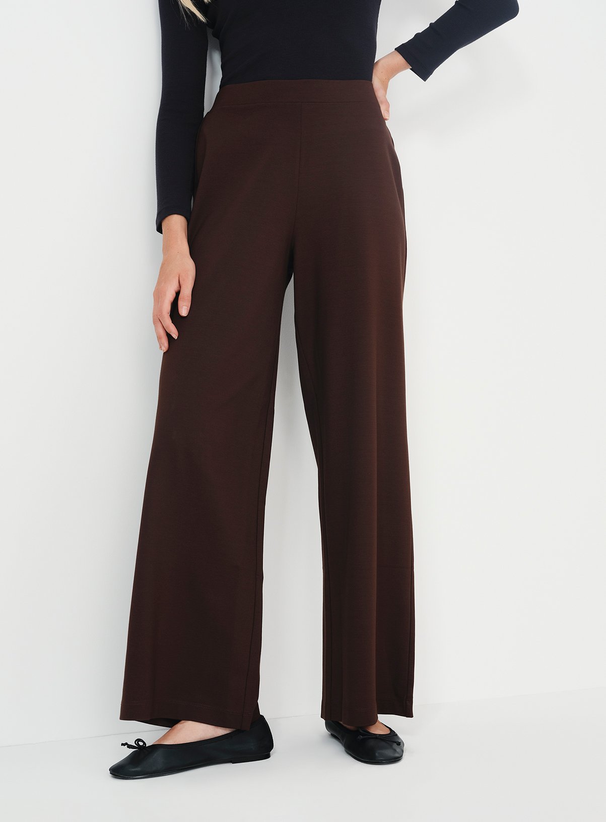 FINERY Kenzie Velvet Wide Leg Trousers 14R - Image 1 thumbnail