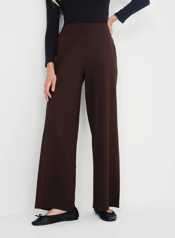 FINERY Kenzie Wide Leg Trousers Brown 16R