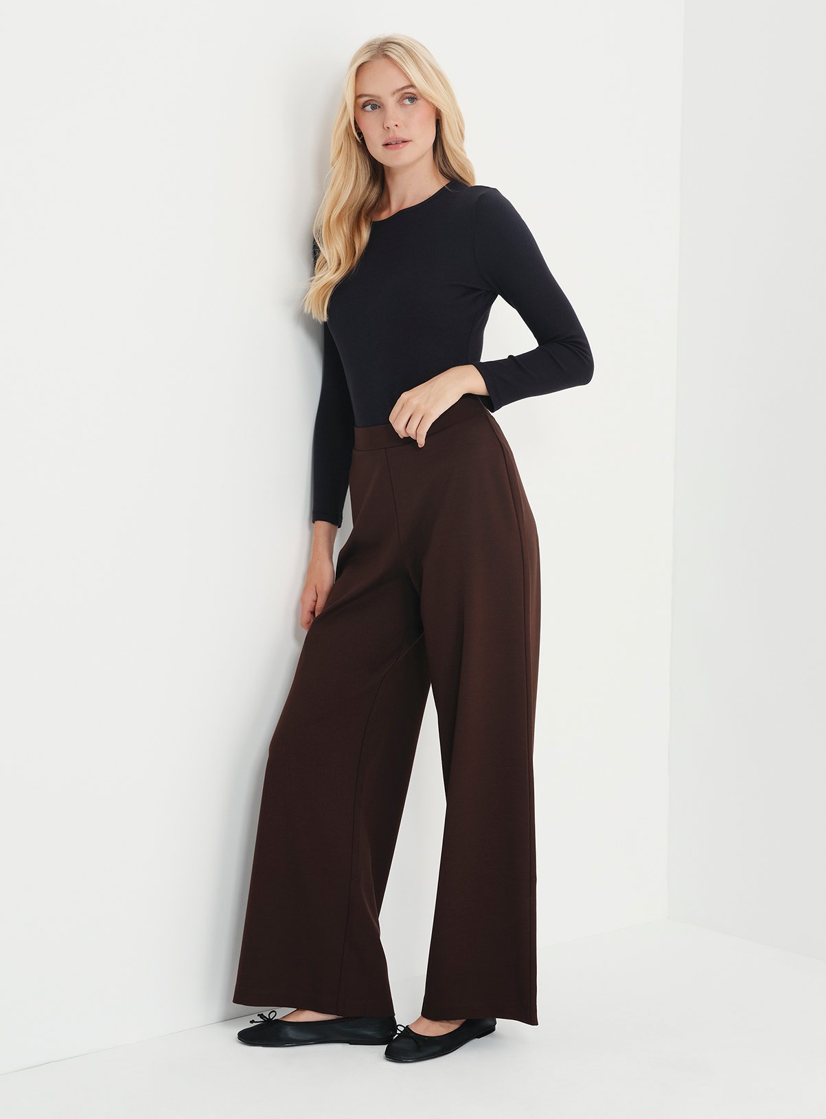 FINERY Kenzie Velvet Wide Leg Trousers 14R - Image 4 thumbnail