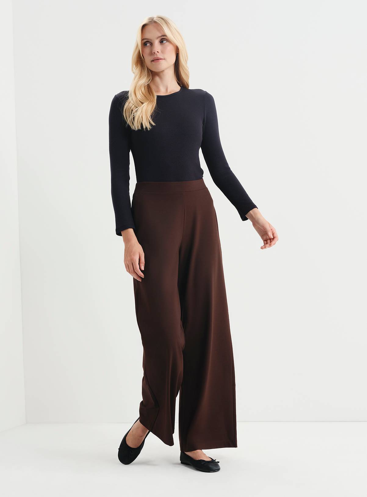 FINERY Kenzie Velvet Wide Leg Trousers 14R - Image 6