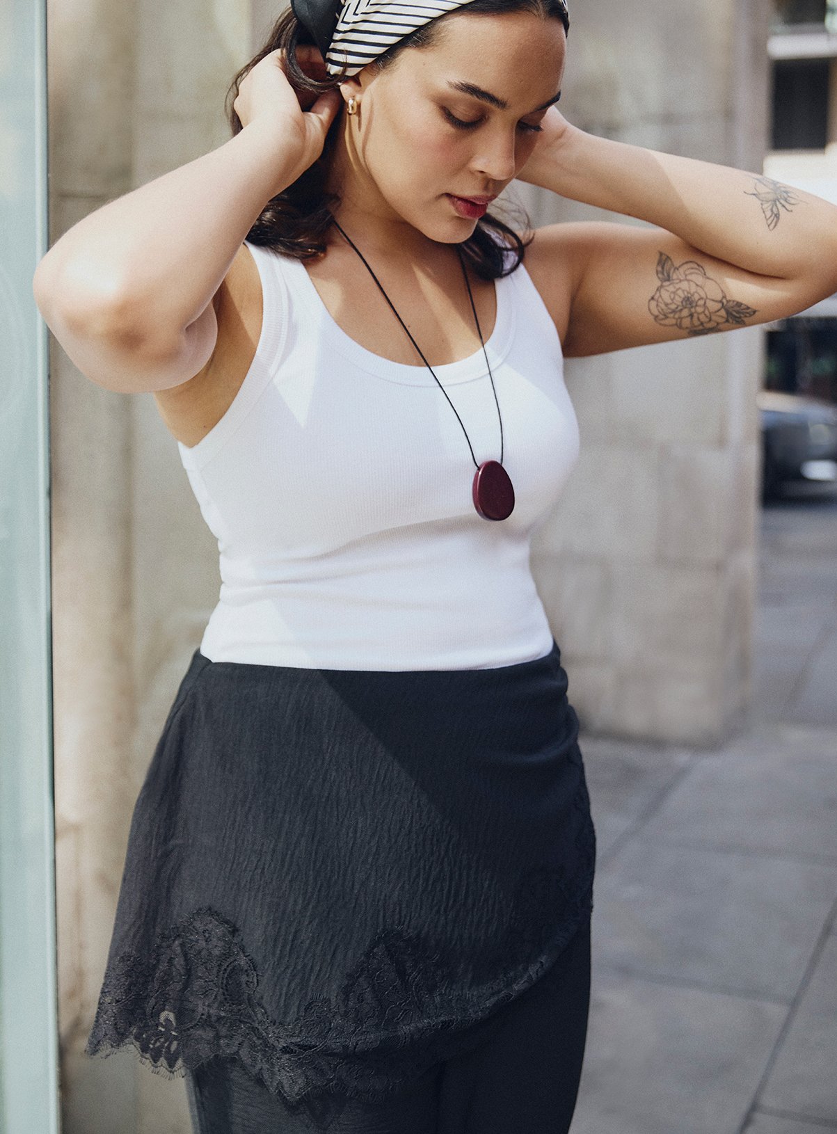 SIMPLY BE Black Shirt Overlay Trousers 26 - Image 4 thumbnail