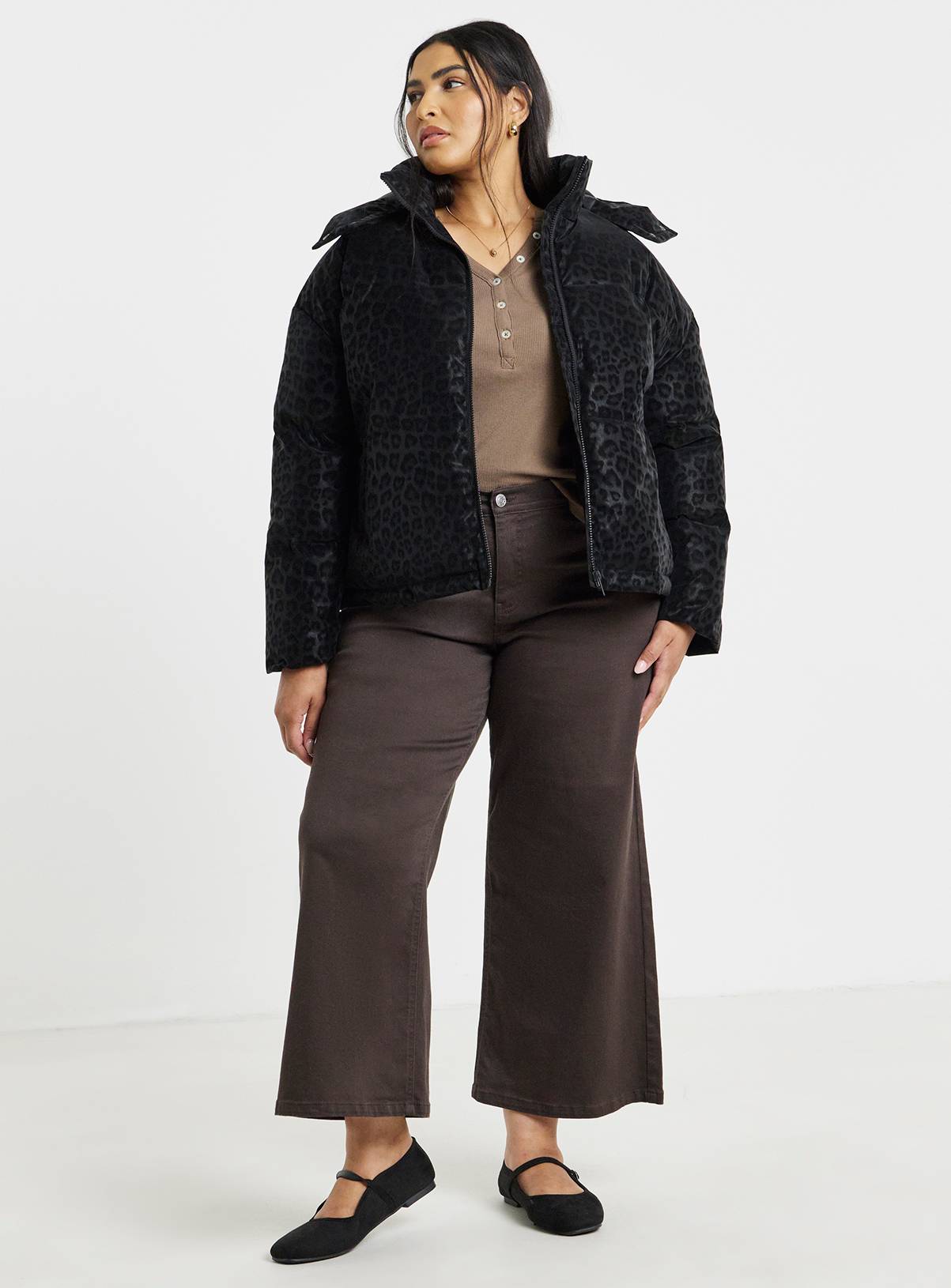 SIMPLY BE Leopard Printed Padded Coat 18 - Image 1