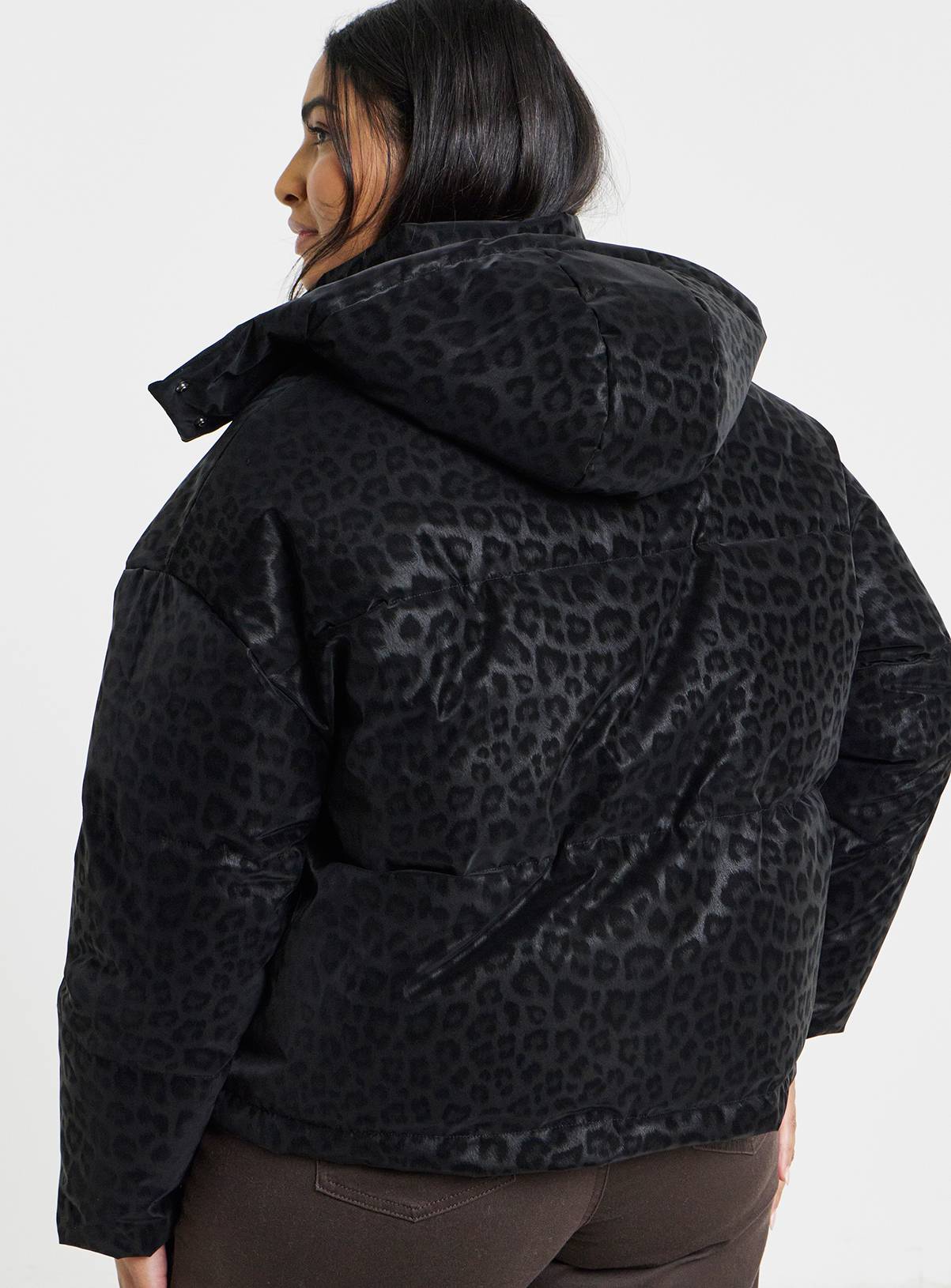 SIMPLY BE Leopard Printed Padded Coat 18 - Image 2