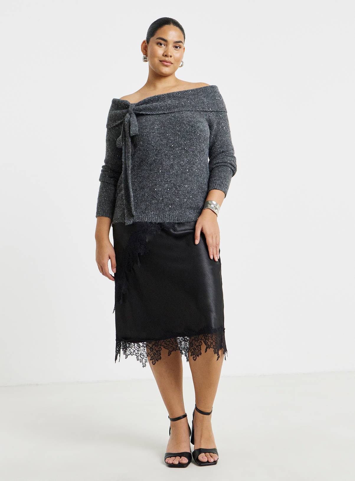 SIMPLY BE Diamante Bardot Jumper 24-26 - Image 3