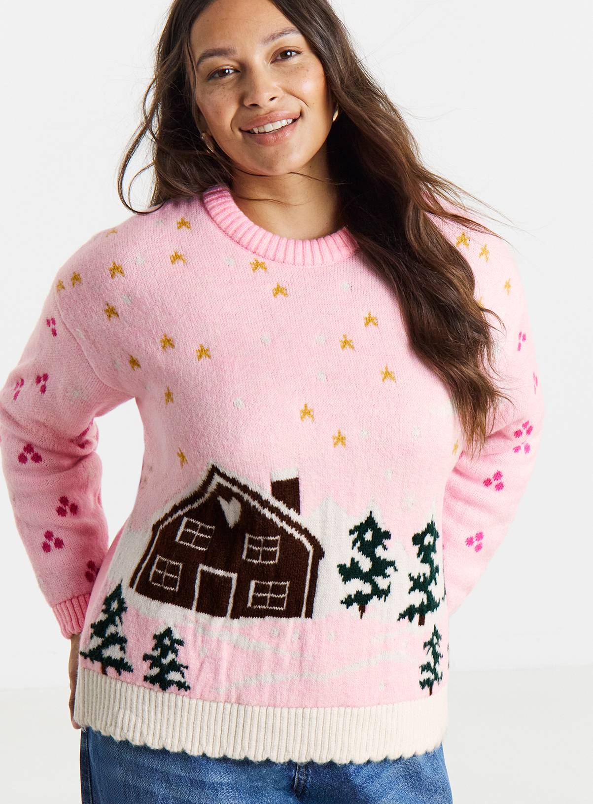 SIMPLY BE Landscape Winter Jumper 24-26 - Image 1