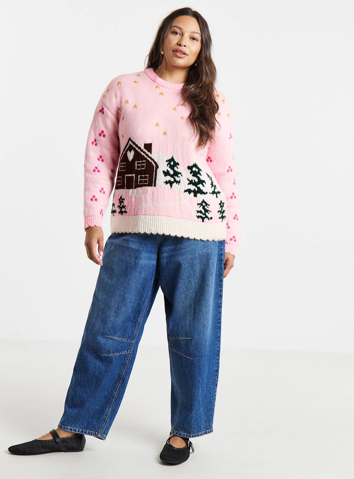 SIMPLY BE Landscape Winter Jumper 24-26 - Image 3