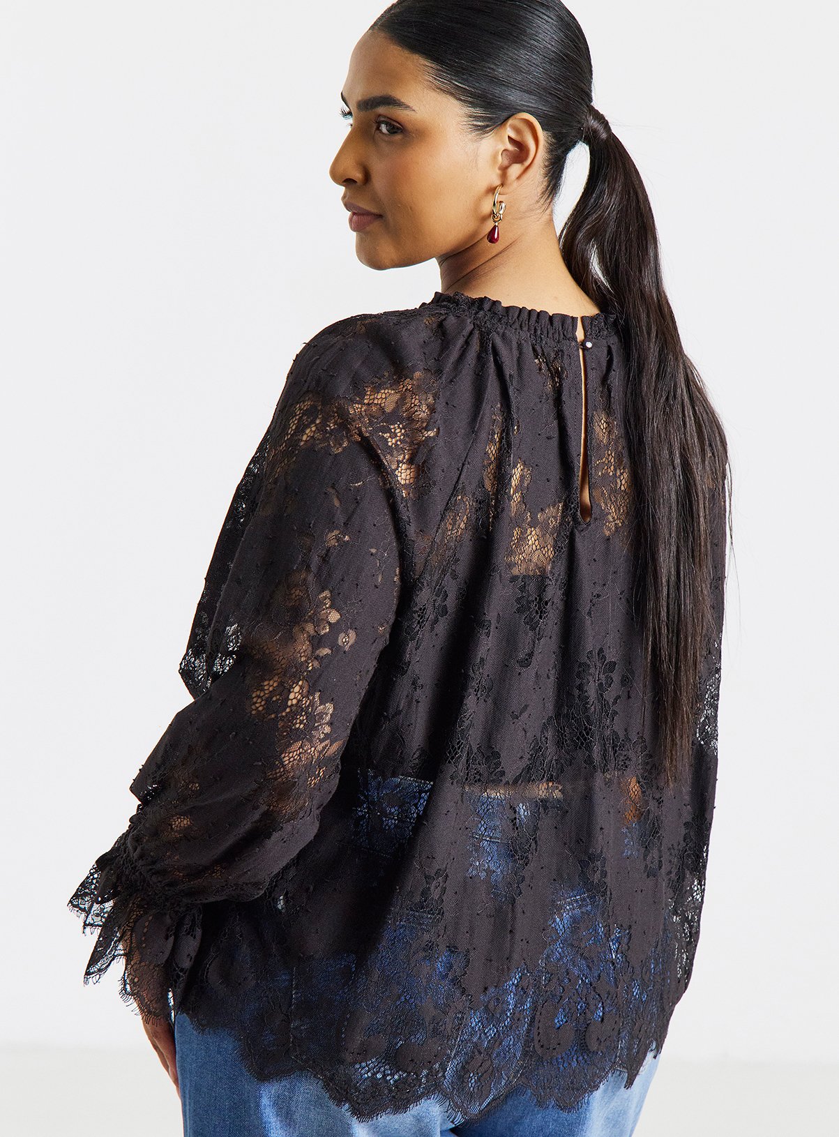 SIMPLY BE Chocolate Lace Top 12 - Image 2 thumbnail