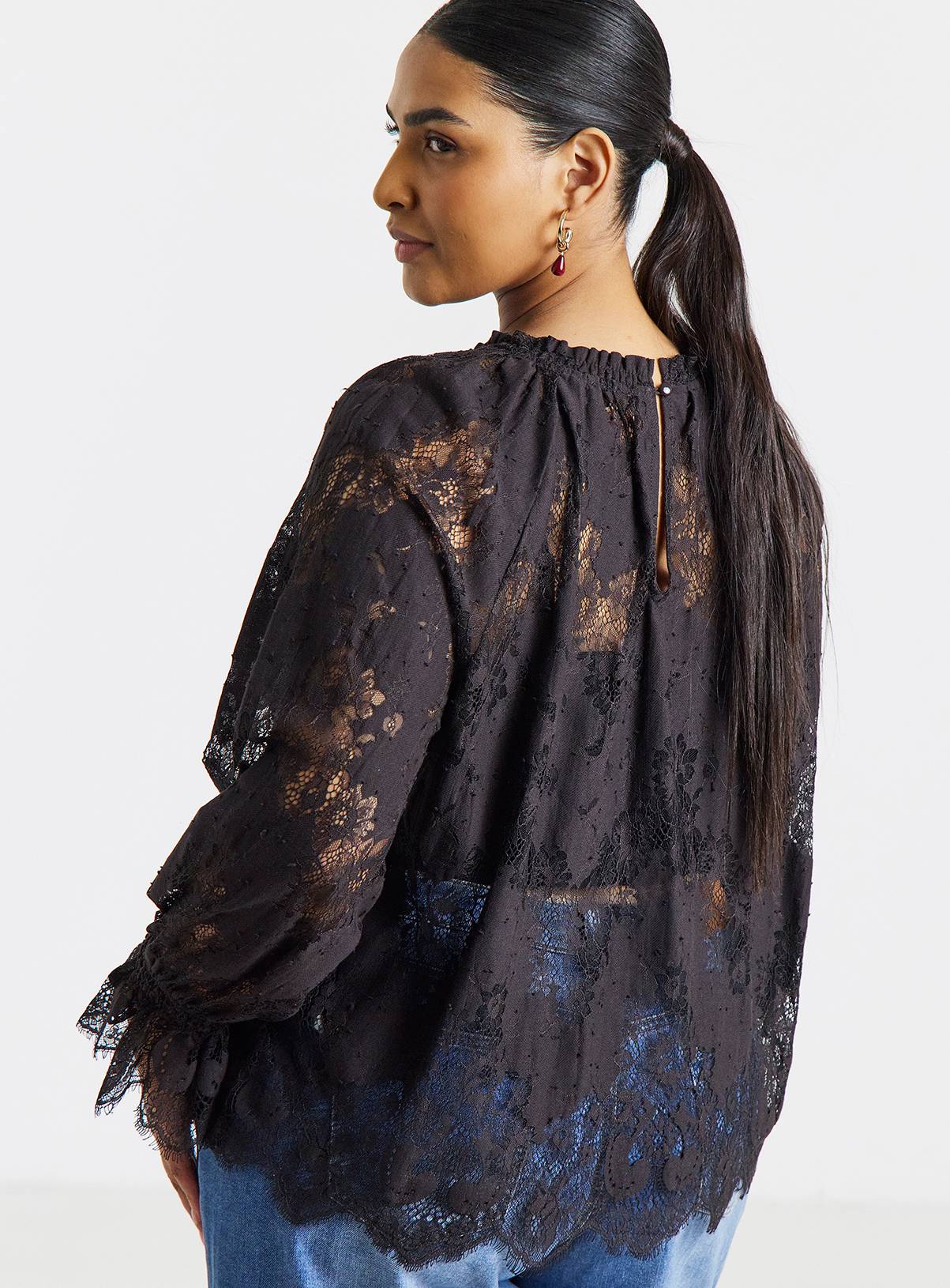 SIMPLY BE Chocolate Lace Top 12 - Image 2