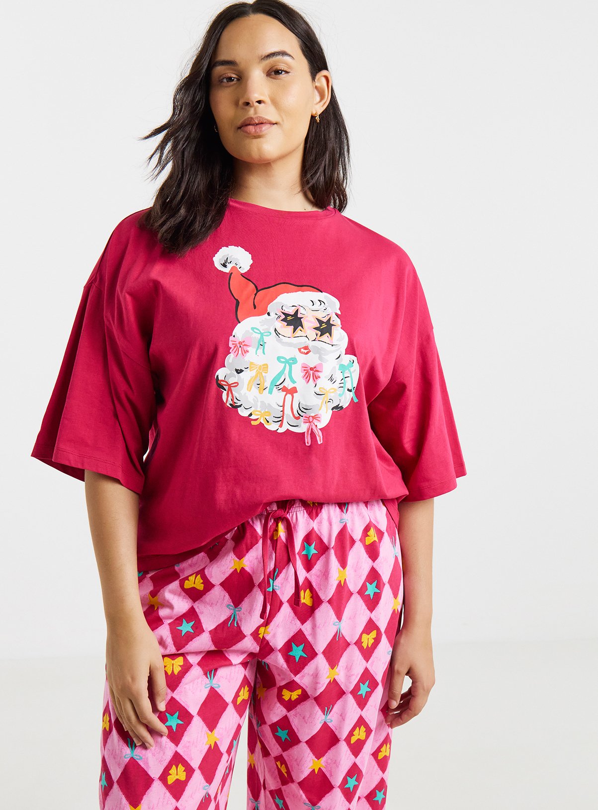 SIMPLY BE Santa Graphic Pyjama Set 24-26 - Image 3 thumbnail