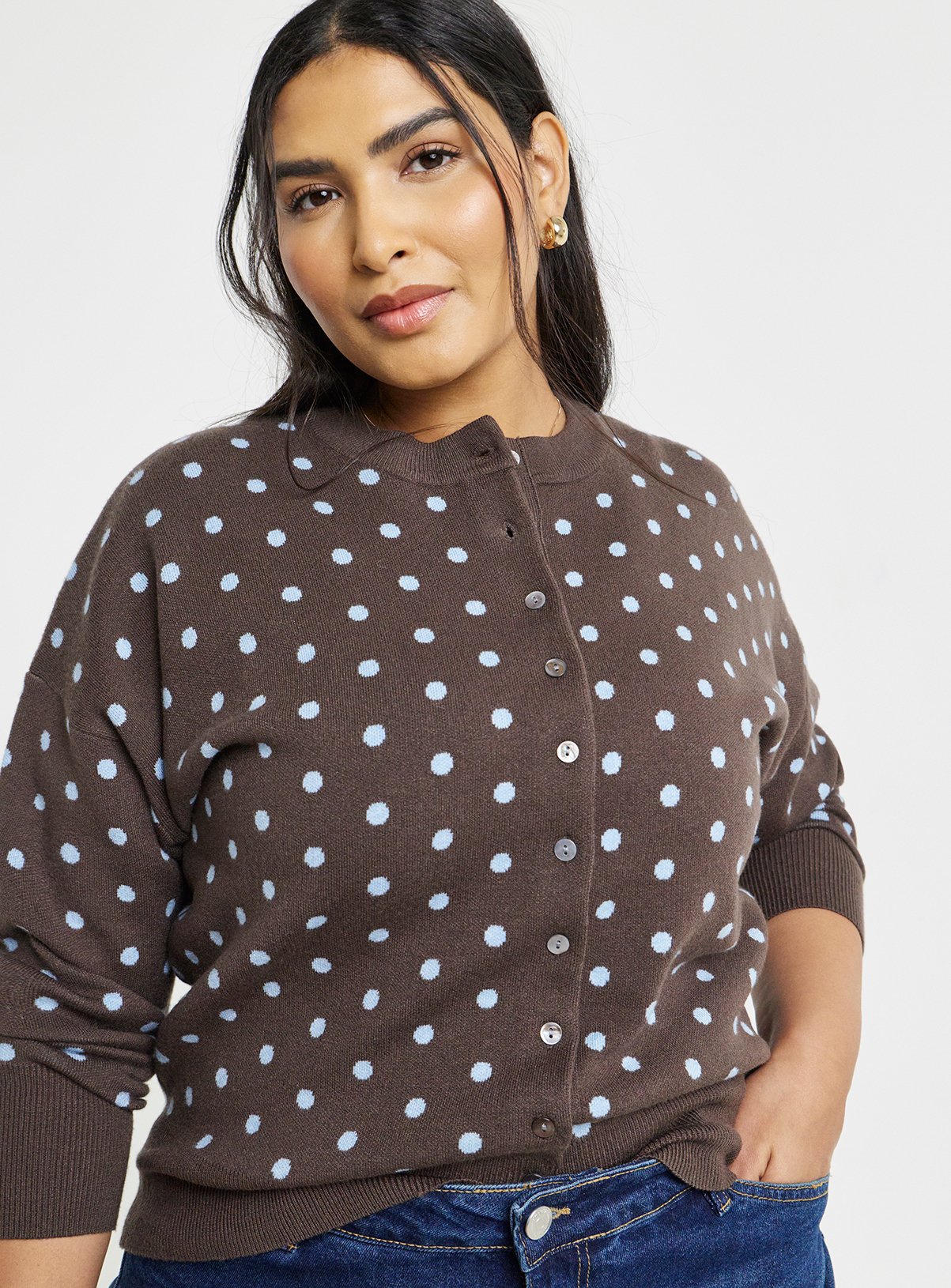 SIMPLY BE Polka Dot Button Cardigan 20-22 - Image 3 thumbnail