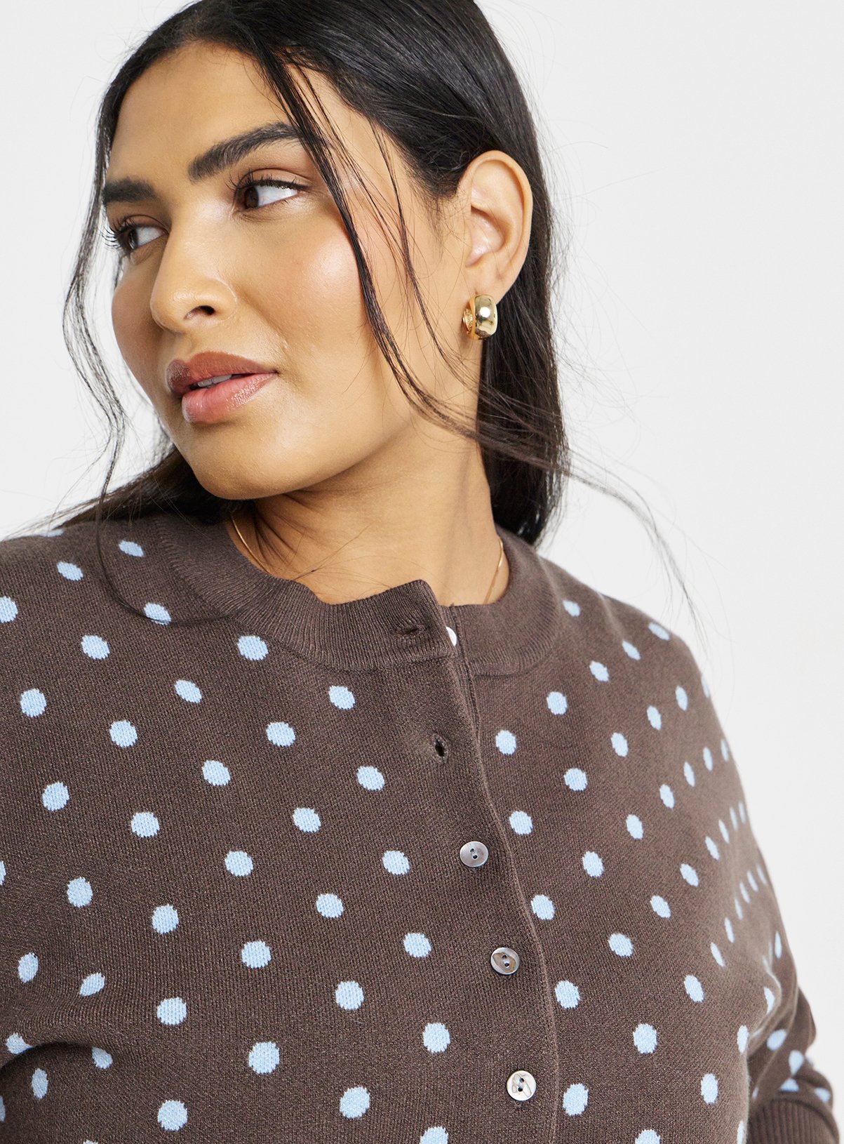 SIMPLY BE Polka Dot Button Cardigan 20-22 - Image 4 thumbnail