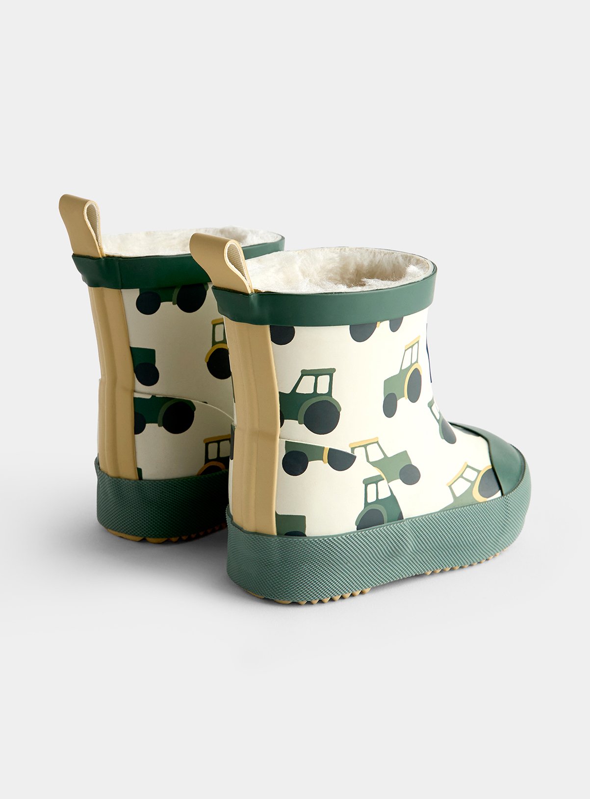 JOJO MAMAN BÉBÉ Short Cosy Lined Tractor Wellies Khaki Green 8 - Image 2 thumbnail