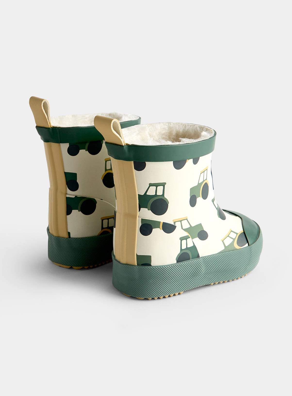JOJO MAMAN BÉBÉ Short Cosy Lined Tractor Wellies Khaki Green 8 - Image 2