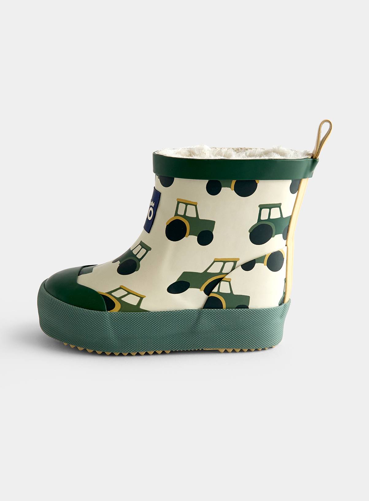 JOJO MAMAN BÉBÉ Short Cosy Lined Tractor Wellies Khaki Green 8 - Image 3