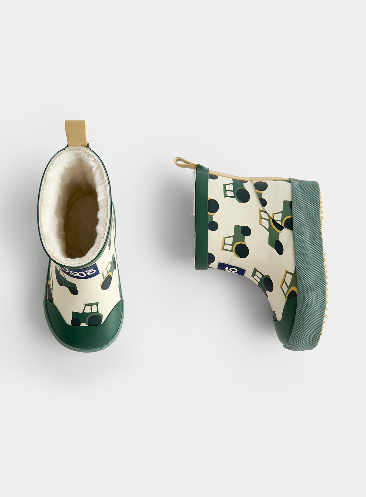 JOJO MAMAN BÉBÉ Short Cosy Lined Tractor Wellies Khaki Green 8 - Image 4 thumbnail