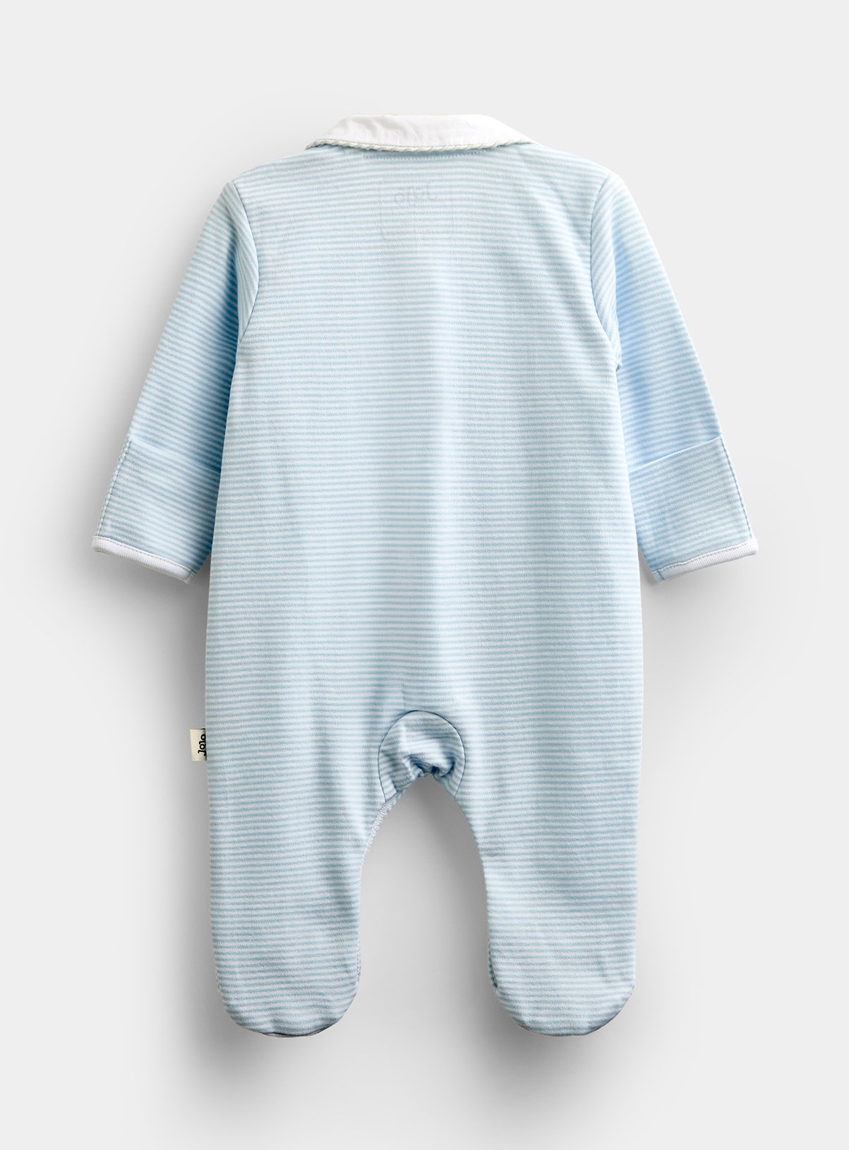 JOJO MAMAN BÉBÉ London Embroidered Sleepsuit and Hat Blue 9-12 months - Image 5 thumbnail