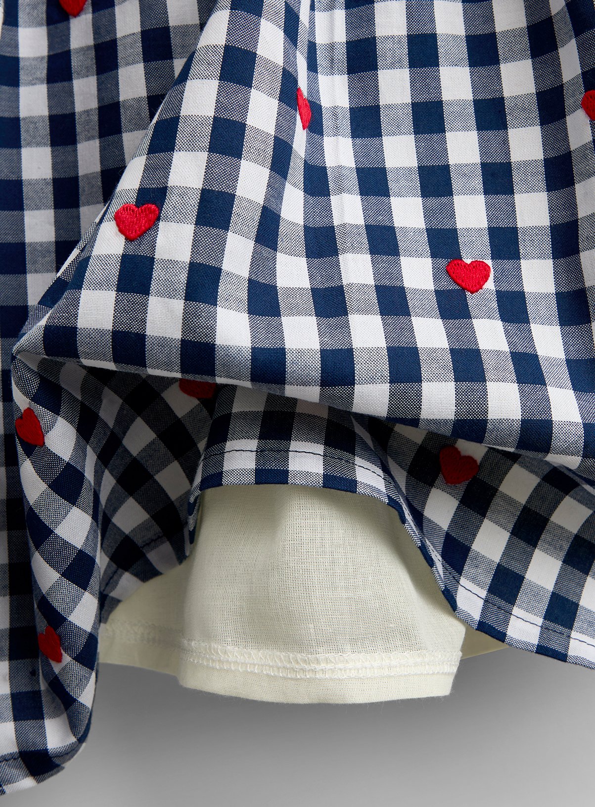 JOJO MAMAN BÉBÉ Gingham Hearts Knitted Combo Dress Navy Blue 4-5 Years - Image 4 thumbnail