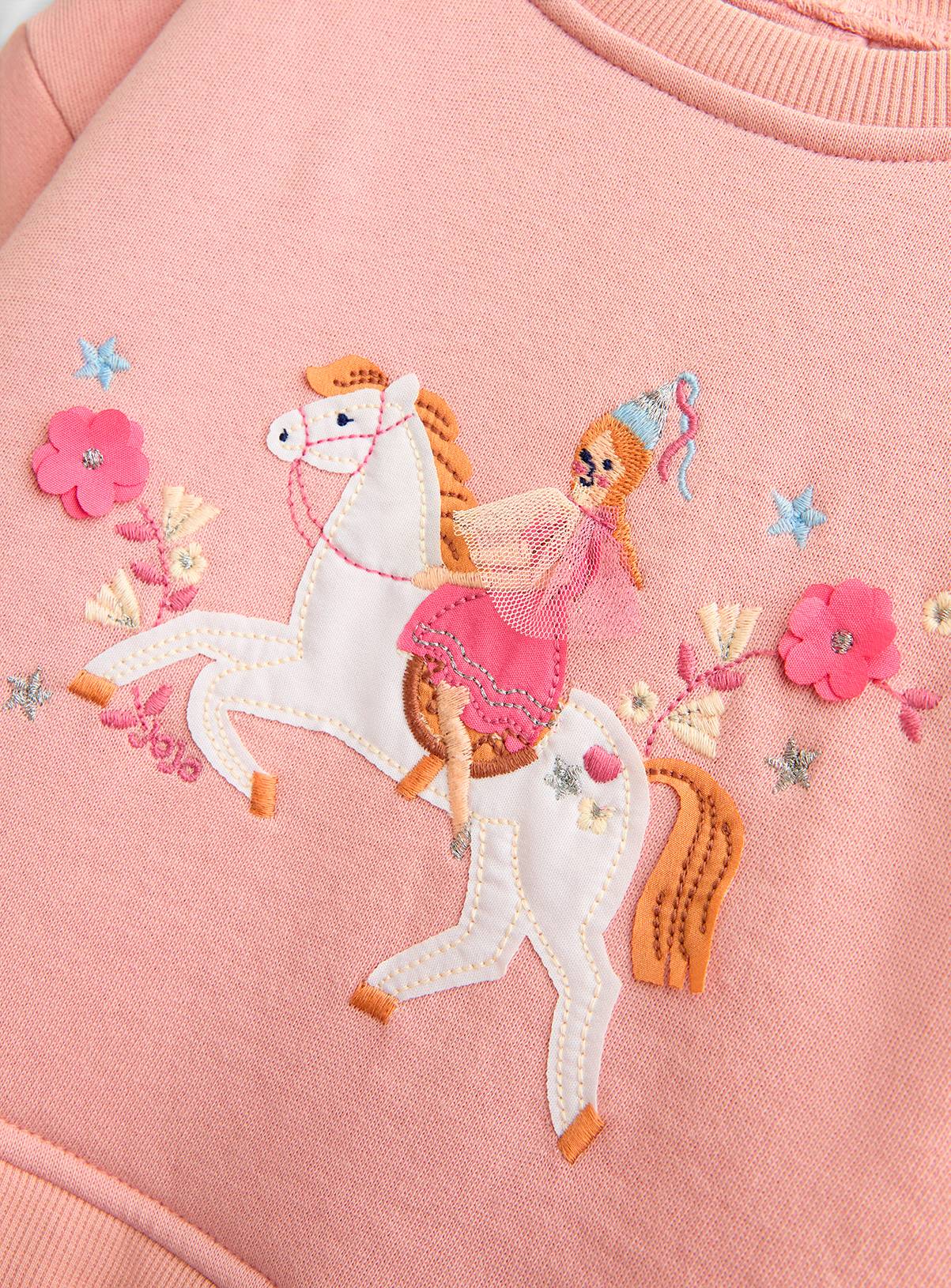 JOJO MAMAN BÉBÉ Unicorn Applique Tulle Combo Dress Light Pink 2-3 Years - Image 3