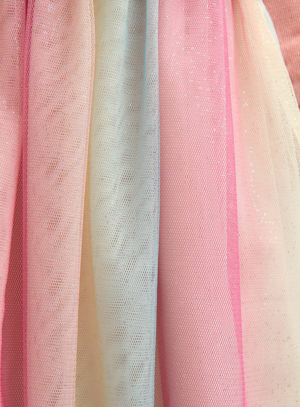 JOJO MAMAN BÉBÉ Unicorn Applique Tulle Combo Dress Light Pink 2-3 Years - Image 4