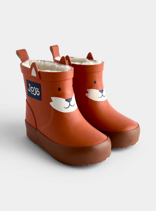 JOJO MAMAN BÉBÉ Short Cosy Lined Fox Wellie Boot Rust 5