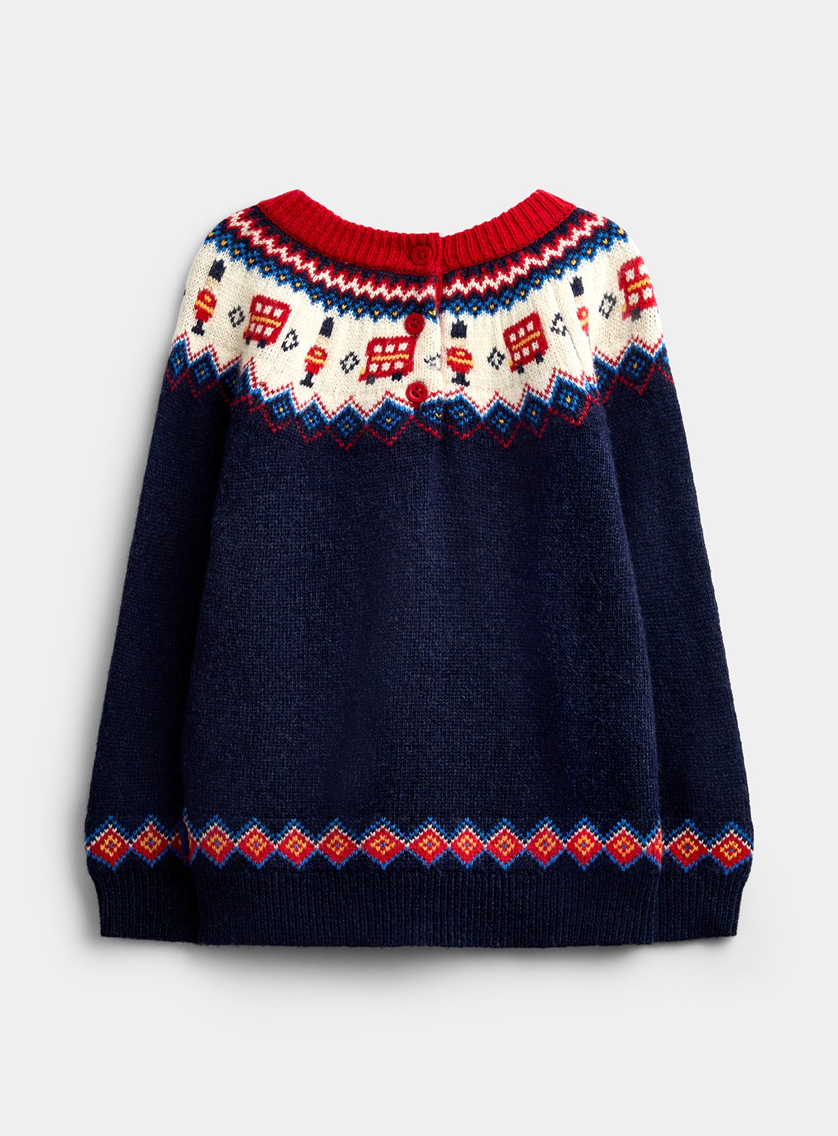 JOJO MAMAN BÉBÉ London Guard Fair Isle Knitted Jumper Navy Blue 12-18 months - Image 6 thumbnail