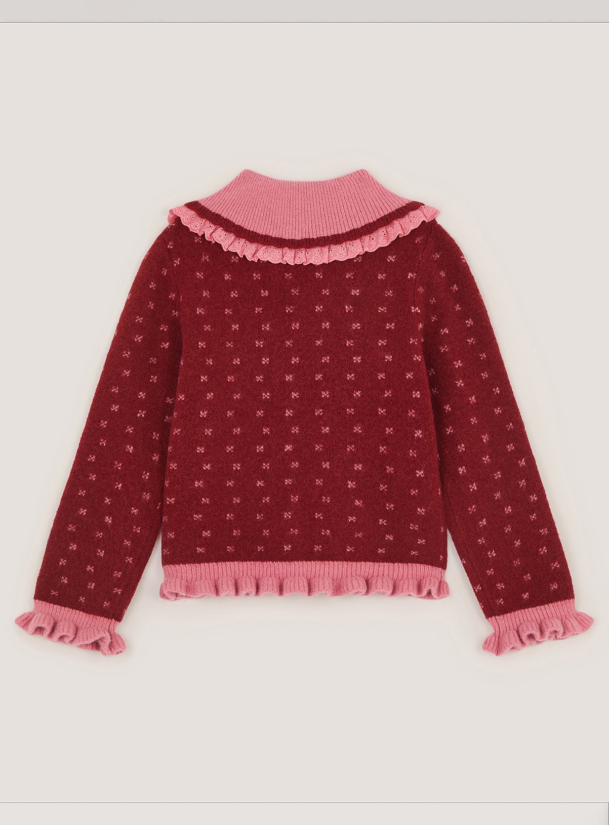 MONSOON Frill Collar Bow Cardigan 7-8 years - Image 2 thumbnail
