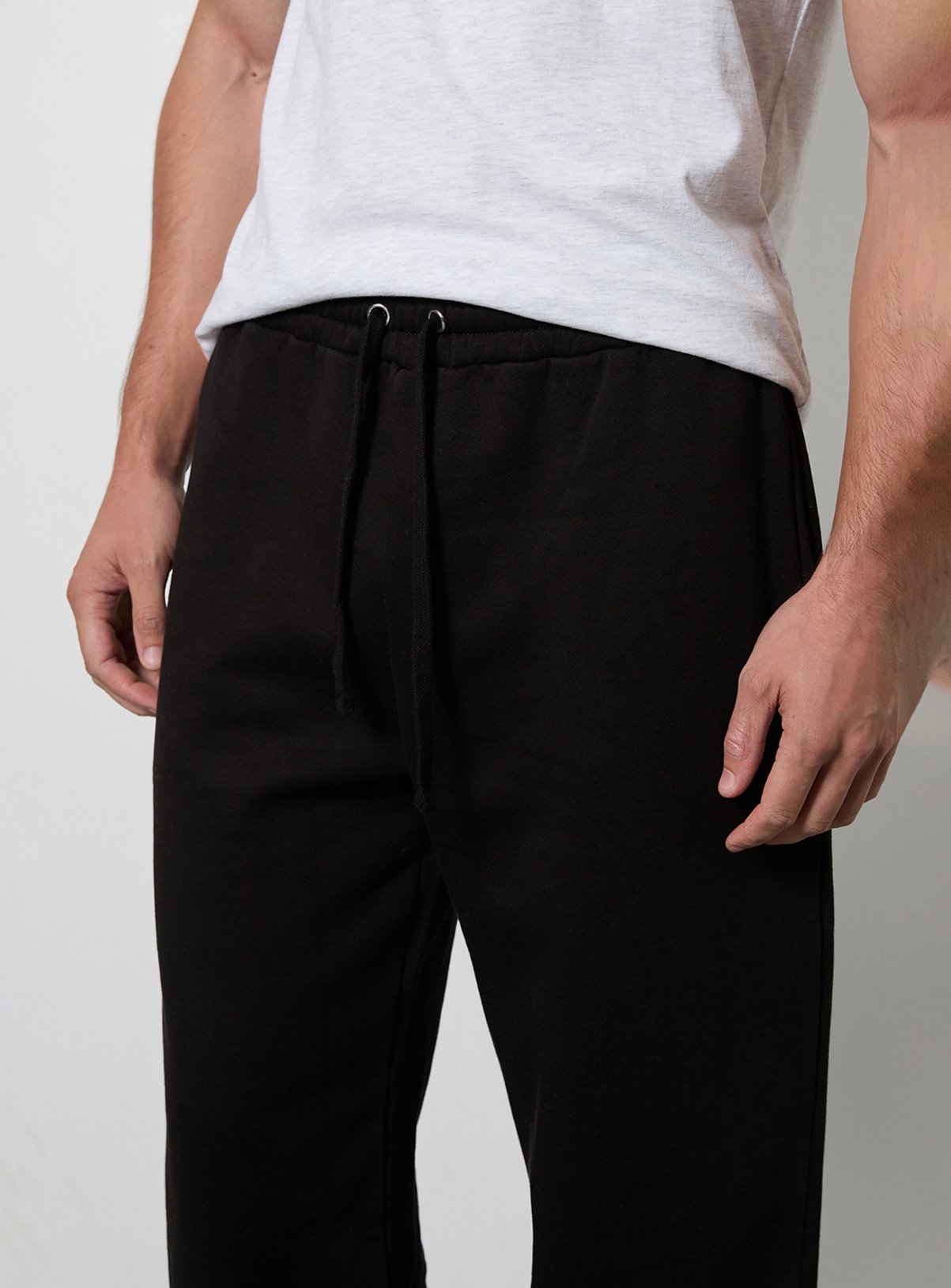 BURTON Black Straight Cuffed Jersey Joggers M - Image 4 thumbnail