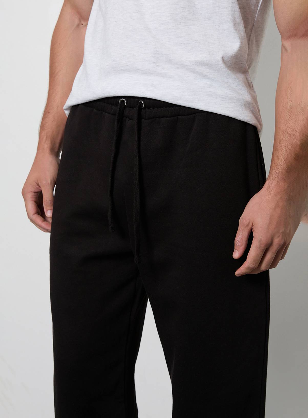 BURTON Black Straight Cuffed Jersey Joggers M - Image 4