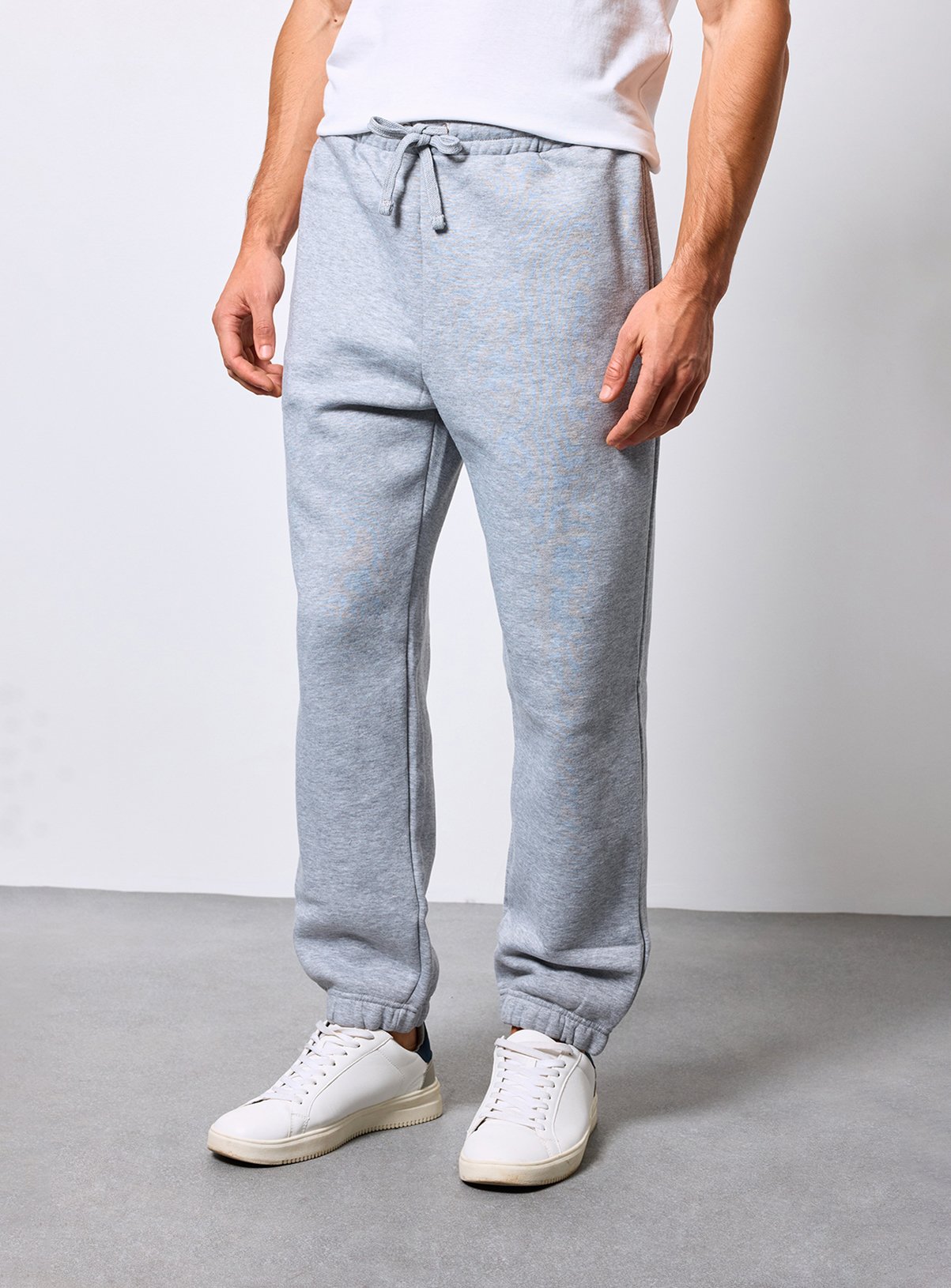 BURTON Grey Marl Straight Cuffed Jersey Joggers S - Image 1 thumbnail
