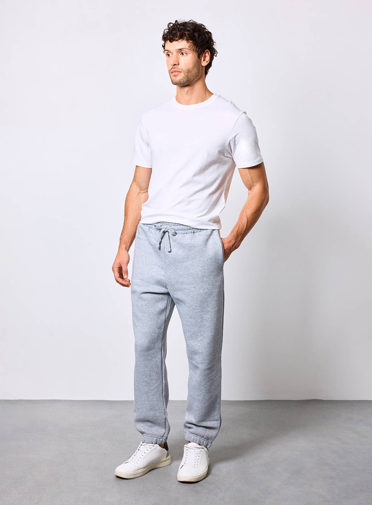 BURTON Grey Marl Straight Cuffed Jersey Joggers S - Image 2