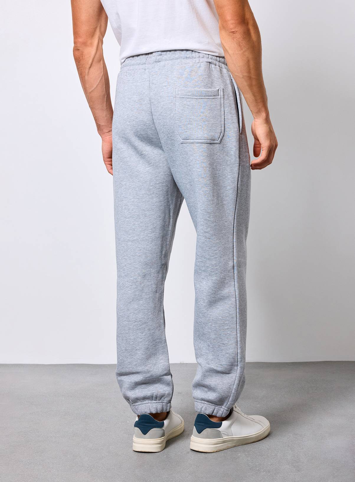 BURTON Grey Marl Straight Cuffed Jersey Joggers S - Image 3