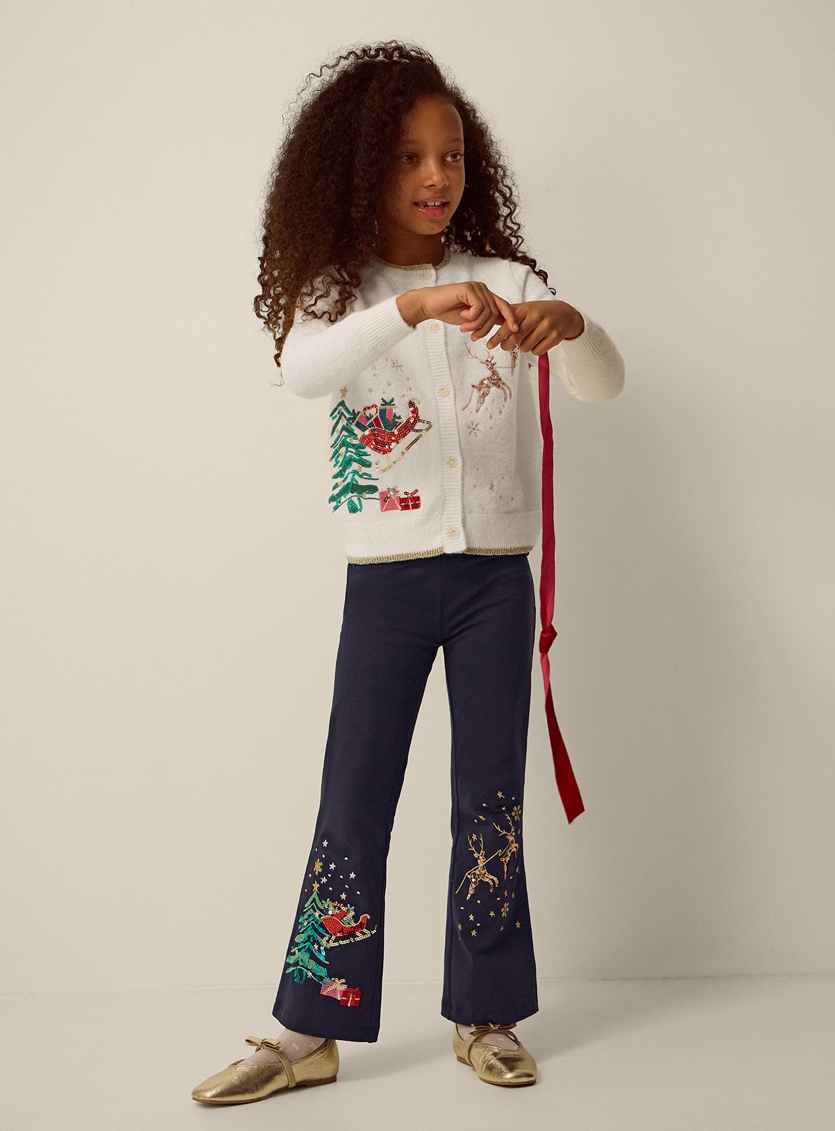 MONSOON Christmas Kick Flare Leggings 9-10 years - Image 1 thumbnail